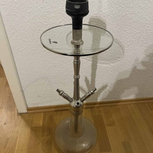 Rauchsäule mit Glasplatte und Kopfhalter für Shisha oder Wasserpfeife.