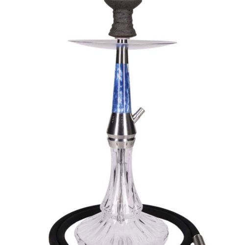 Raucherset mit Glas- und Metallteilen, inklusive Schlauch und Mundstück, ideal für Shisha-Liebhaber.