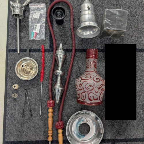 Raucherset mit Shisha, Zubehör und Ersatzteile, inklusive Schlauch, Kopf, Tabak, Kohle und Dichtunge.