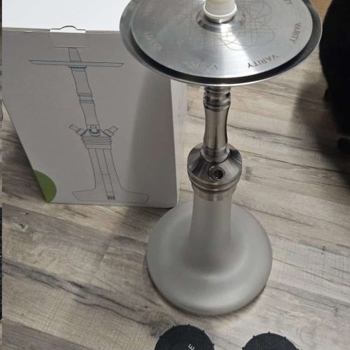 Shisha-Kopf mit Glasbowl und Verpackung, Edelstahl, für Wasserpfeifen.