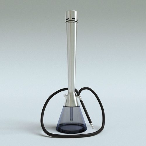 Moderne elektrische Shisha für Dampfer, mit Glasbehälter und Silikonschlauch.