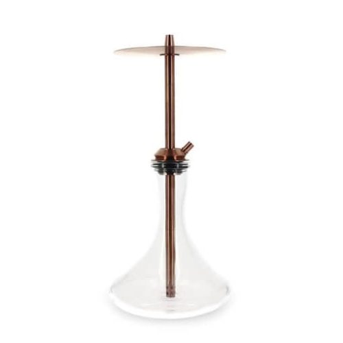 Moderne Shisha mit Glasbowl und Metallrohr.