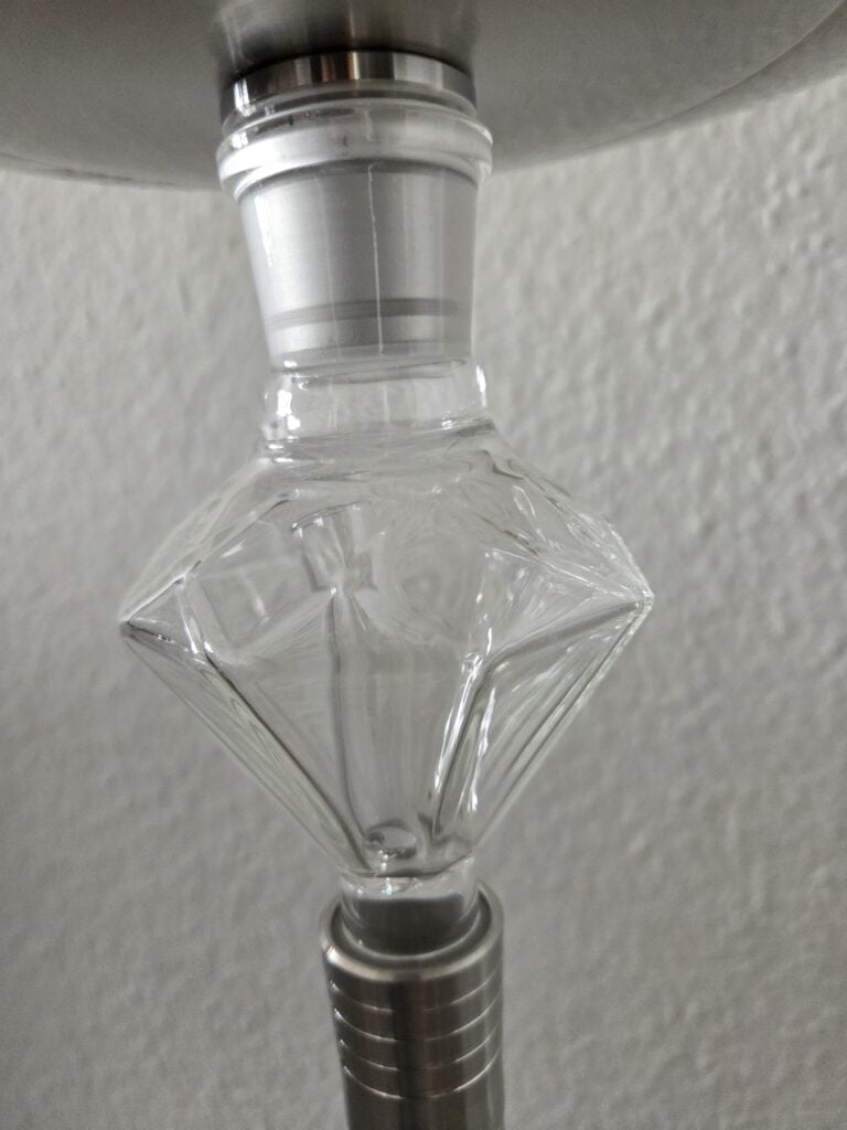Transparente Glasbowl für Shisha, ohne Beschädigungen.
